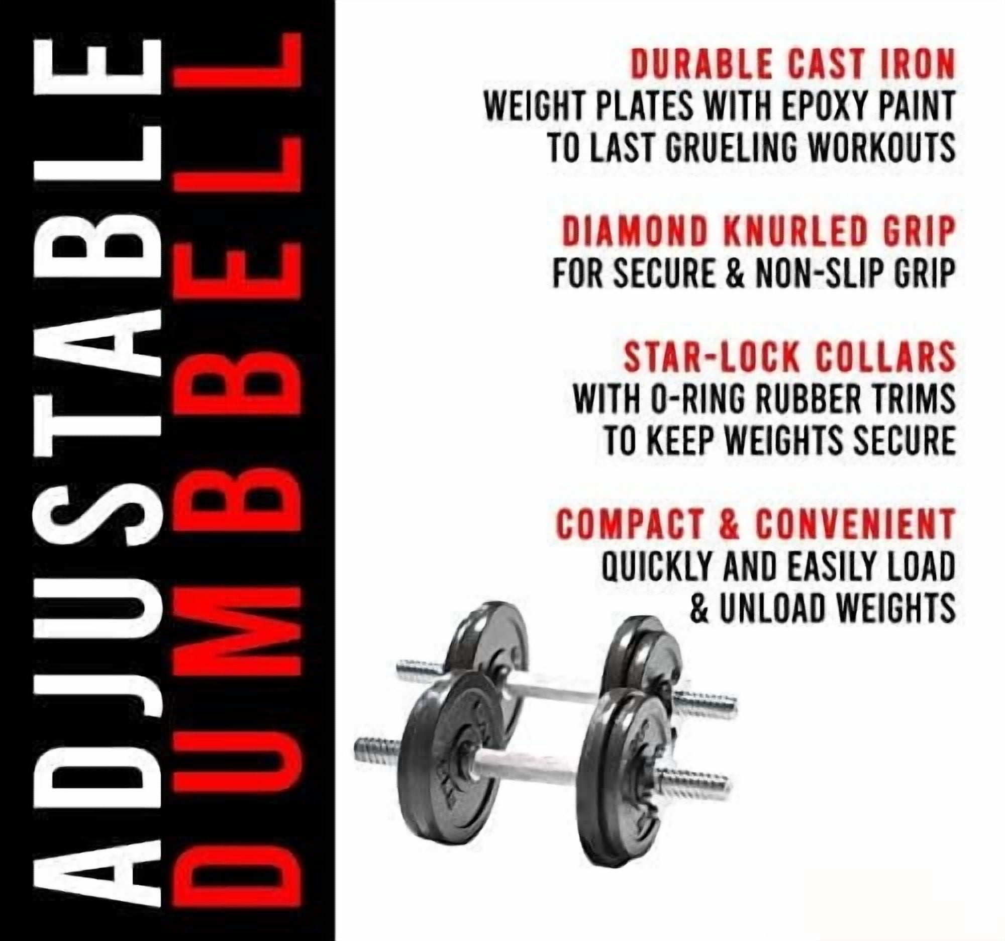 Adjustable Dumbbell Weight Set | Multiple Options Black, 40 LB, Pair