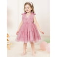 thumbnail image 4 of IBTOM CASTLE Toddler Girls Butterfly Birthday Dress Rainbow Tulle Formal Wedding Party Ruffle Tutu Dresses for Photo Shoot 2-3 Years Dusty Pink, 4 of 9