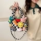 thumbnail image 4 of Bolso de dibujos animados Linda chica Fea Linda muñeca cosida Muñeca Elegante Bolso de hombro plisado portátil Lindo diseño de dibujos animados Uso versátil, 4 of 6