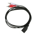 thumbnail image 4 of Besufy USB A Female Socket to 2 RCA Male Audio Video Extension Cable Cord (Black 1.5m), 4 of 5