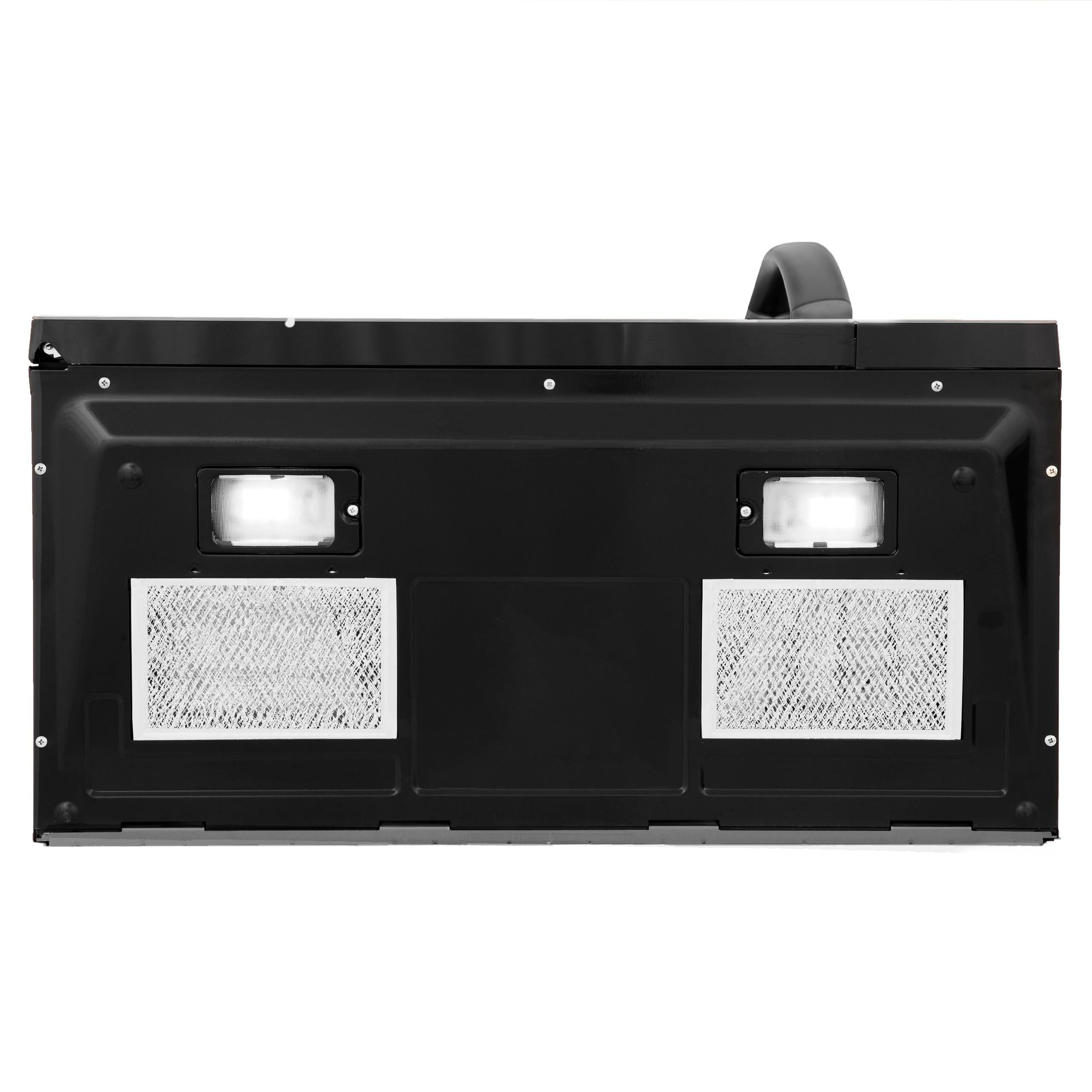 ZLINE 30" 1.5 cu. ft. Over the Range Microwave in Black Stainless Steel with Modern Handle and Set of 2 Charcoal Filters (MMWO-OTRCF-30-BS)