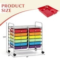thumbnail image 3 of Costway 12 Drawers Rolling Cart Storage Scrapbook Paper Studio Organizer Bins Multicolor, 3 of 10