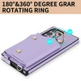 thumbnail image 5 of Crossbody for Samsung Galaxy S24 Ultra Phone Case for Women, Wallet Case with Credit Card Holder Shoulder Strap & Wrist Lanyard Shockproof Purse Back Flip 360 Ring Holder Kickstand Case,Purple, 5 of 9
