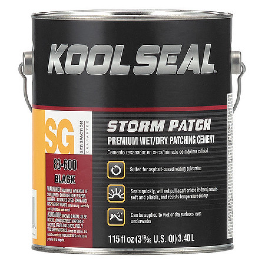 KOOL SEAL KS008360016 Roof Repair, 1 gal, Can, Black