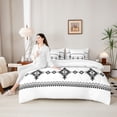 thumbnail image 4 of Erosebridal Vintage Exotic Bohemian 7-Piece Twin Bedding Sets,White Black Bedding Comforter Set For Men Women,Reversible, 4 of 7