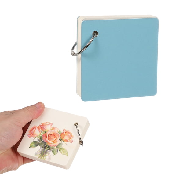 Uxcell Mini Watercolor Sketchbook, 3.15 x 3.15" 55 Sheets/110 Pages Portable Square Travel Watercolor Notebook 230GSM (107lb) Detachable Painting Sketch Book Art Sketchbook, Blue