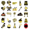 thumbnail image 4 of Pegatinas de cumpleaños en dorado y negro para libros de texto, pegatinas de dibujos animados para niños, fundas para teléfonos móviles, cuadernos, decoraciones para tarjetas, resistentes al agua, 4 of 5