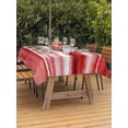 thumbnail image 2 of Outdoor Tablecloth with Umbrella Hole and Zipper, Red Ombre Rectangle Table Cloth 60x84 Inch Waterproof Tablecloth, Modern Abstract Art Farmhouse Picnic Table Cover for Patio Camping, 2 of 7