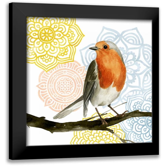 Popp, Grace 12x12 Black Modern Framed Museum Art Print Titled - Mandala Bird IV