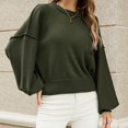 thumbnail image 4 of Vedolay Womens 2023 Sweaters Women's 2023 Fall Casual Long Sleeve V Neck Ribbed Knit Pullover Sweater,A L, 4 of 5