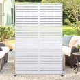 thumbnail image 2 of Royalbelle 72Inch Metal Privacy Screen Freestanding, White Louvered Design, 2 of 7