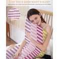 thumbnail image 5 of Colorful Stripe Pillow Cases Cal King Size, Smooth Satin Pillowcase for Hair and Skin, Modern Pink Purple Yellow Vertical Striped Decorative Cooling Bed Pillow Covers with Zipper, 20x40 Inches, 5 of 5