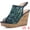 Blue Green, variant on Women's Open Toe Platform Heel Lace Wedges Sandals White Green 6