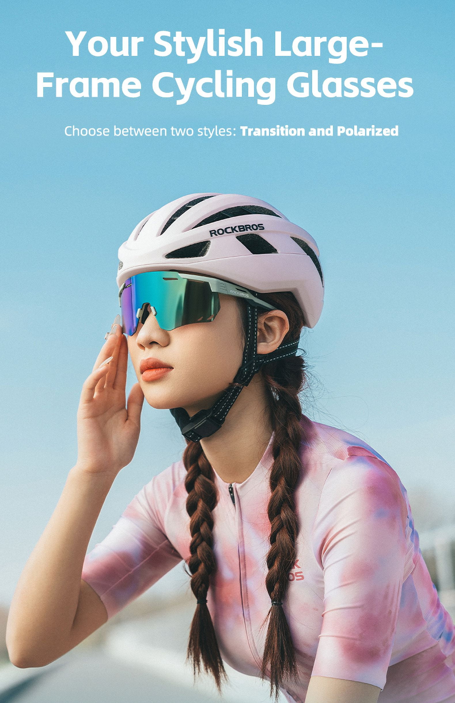 ROCKBROS Cycling Sunglasses Photochromic Polarized Lens Windproof UV400 Sunglass