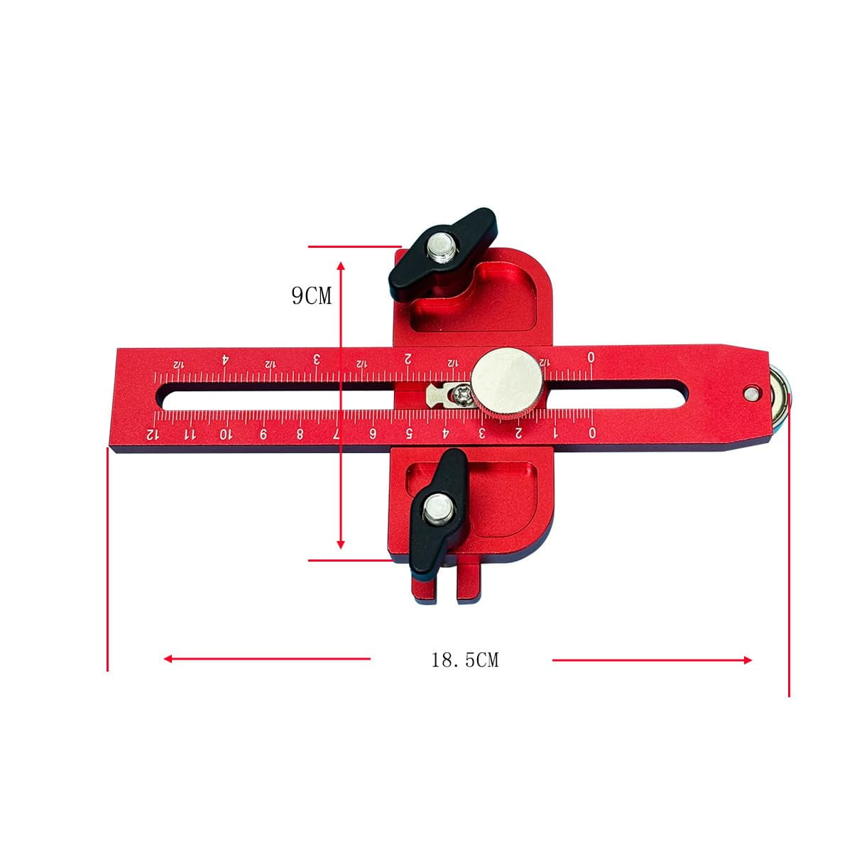 120mm Thin Table Saw Jig Aluminium Alloy Anodized Adjustable Limiter for Precision Woodworking Compatible with 19mm 30mm T-slot Track
