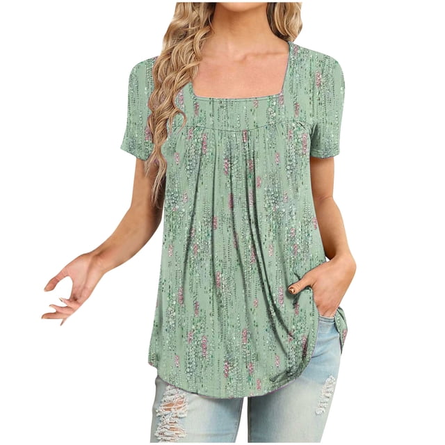 Pntutb Hauts Courts pour Femmes Femmes Mode Décontractée Manches Courtes T-Shirt Ample Blouse Hauts Sélections Éclair