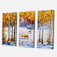 thumbnail image 3 of Designart ' Cattles In The Early Snow In The Tree Forest ' Farmhouse Canvas Wall Art Print, 3 of 3