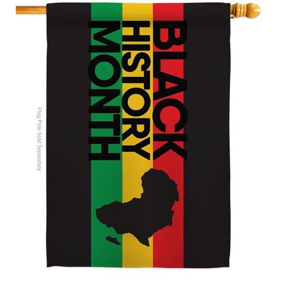 Ornament Collection H192431-BO 28 x 40 in. Black History House Flag with Support Cause Double-Sided Decorative Vertical Flags Decoration Banner Garden Yard Gift