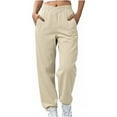 thumbnail image 2 of Chbgutlmr Sweatpants Women Cinch Bottom Elastic Waist Ankle Length Trousers with Pockets Casual Loose Workout Fall Solid Color Pants, 2 of 8