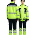 thumbnail image 5 of WRKEKC Men Tracksuit Color Block Long Sleeve Stand Collar Jacket Top with Pocket Work Uniform Multi Pocket Work Pants Labor Set, 5 of 5