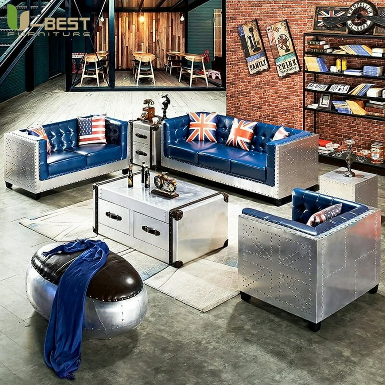 Industrial Retro Aviato Sofa Living Room Furniture Leather Sofas Set Chair Personalization Pub Club Studio Kanepe Combination Walmart