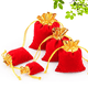 thumbnail image 1 of Bolsa de franela con borde rojo Bolsa para envolver joyas Directamente del fabricante Venta al por mayor Almacenamiento de joyas Envoltura de regalo, 1 of 4