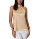 thumbnail image 1 of INSPIRAR CHIC Blusa sin mangas para mujer con cuello halter y lazo en la espalda de satén color beige, 1 of 6