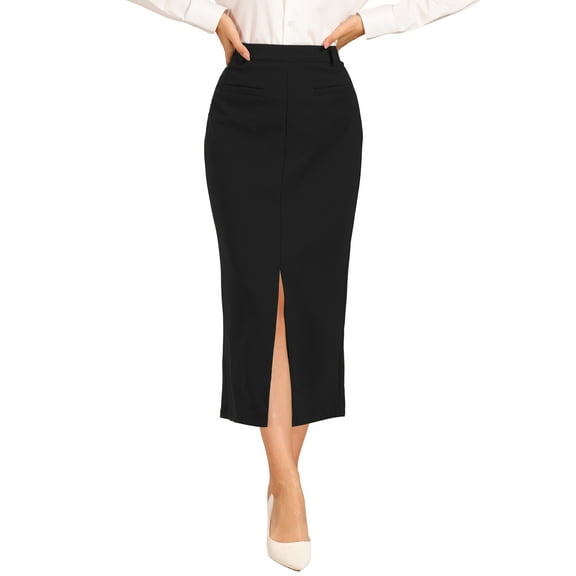 INSPIRE CHIC Pencil Skirt for Women's High Waist Work Office Slit Maxi Skirts