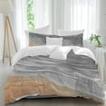 thumbnail image 2 of Grey Ombre Coastal Bedding 3 Piece Duvet Cover Set Full Size, Summer Nautical Beach Ocean Seaside Soft Microfiber Comforter Cover with Zipper Closure & Pillowcases, FadeResistant Quilt Cover, 2 of 9