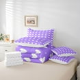 thumbnail image 6 of Homewish Graffiti Loves Pattern 7 Pieces Bedding Comforter Set,Happy Valentine'S Day Full Bedding Set,Purple White Fitted Sheet Flat Sheet For Girls Kids,Super Cozy Room Decor Reversible, 6 of 8