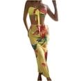 thumbnail image 1 of Traje de baño de 3 piezas con cintura alta y tirantes cruzados para mujer Fridja  nalpqowj51285, 1 of 6