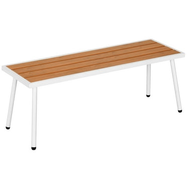 DWVO 47in Outdoor Dining Bench, Weatherproof Backless Patio Benches, Outside Bench for Garden, Porch, Park - Yellow