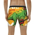 thumbnail image 4 of Xecao Cool Dinosaur Playing Guitar Print Boxer Briefs for Men's Stretch Moisture-Wicking Underwear, Mid-Rise Classics breathable fabric, 4 of 7