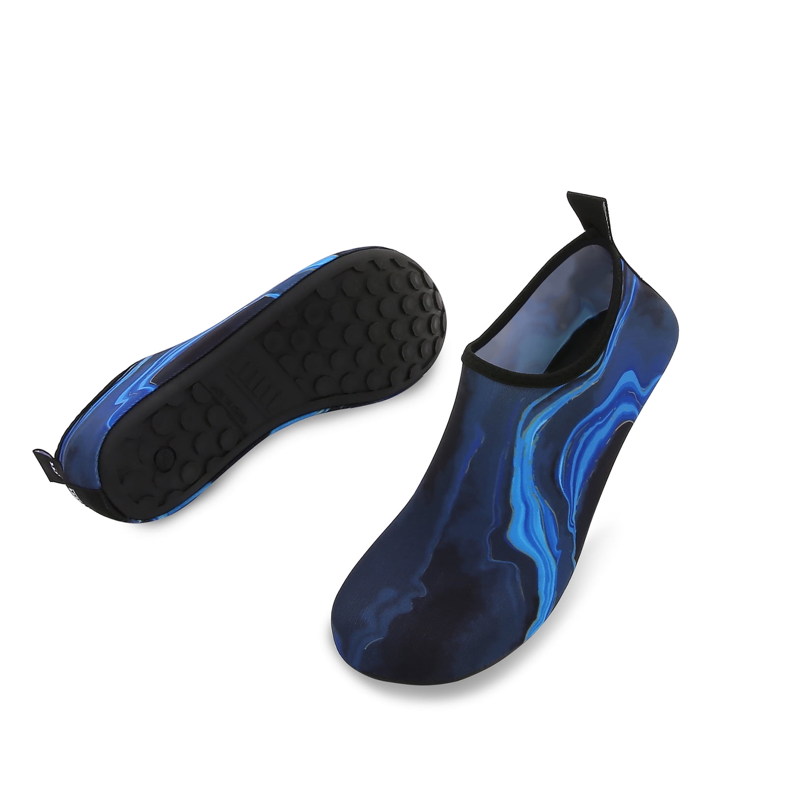 Men and Women a Slip On Barefoot Quick-Dry Beach Aqua Yoga Water Shoes (Water Smudge/Blue, 11-12 Women/9.5-10 Men)