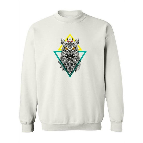 Ethnic Owl With Triangles Sweatshirt Women -Image by Shutterstock, Female Large
