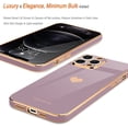 thumbnail image 4 of Funda para iPhone 12 Pro para mujer, diseño de corazón, de lujo, con brillo, suave, con protección completa para la cámara, de silicona, a prueba de golpes, color lavanda, 4 of 8