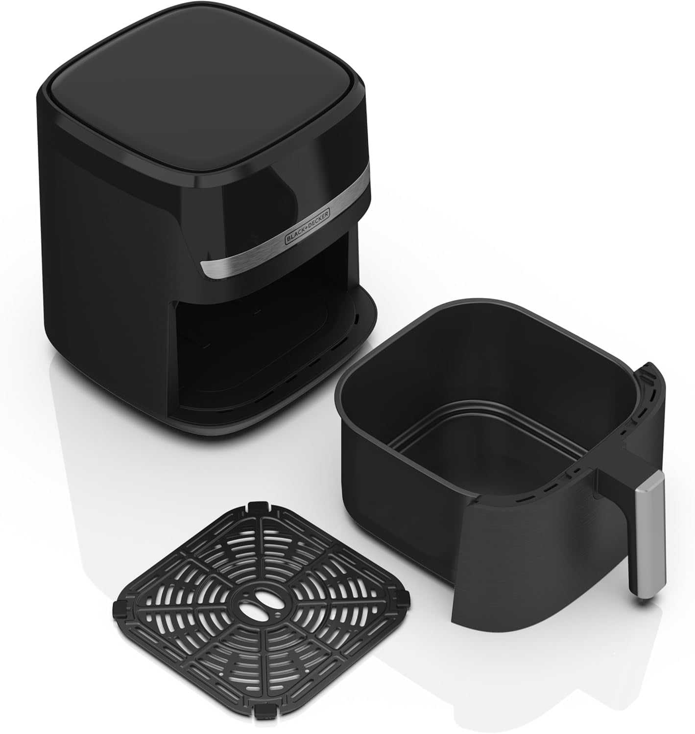 BLACK+DECKER Purify 2-Quart Digital Air Fryer with LED Touchscreen, 9 Presets, Auto Shut-Off, Shake Reminder, Dishwasher Safe Parts, AFBD22-0BD