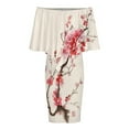 thumbnail image 5 of Japanese Cherry Tree Women's Off The Shoulder Ruffles Summer Wedding Guest Loose Casual Party Beach Dress, 5 of 9