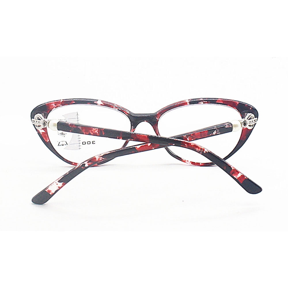 Blue Light Blocking Cat Eye Retro Progressive Reading Glasses 1.50 for Women, Red Tortoiseshell Multi-focus Readers +1.50 Strength