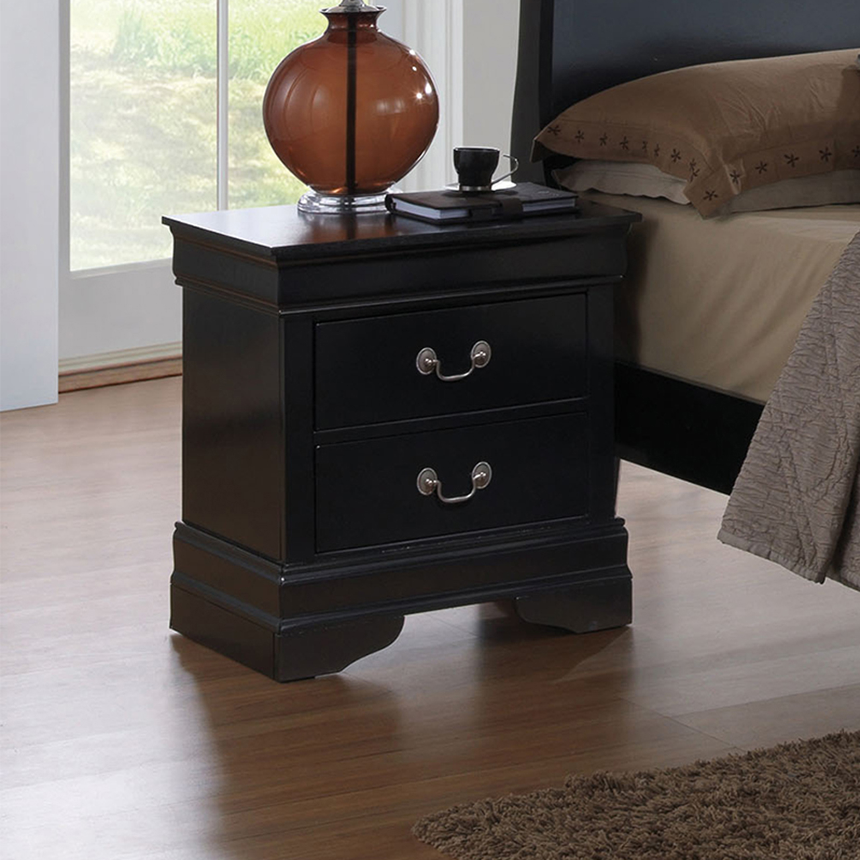 Furniture of America Claudet Contemporary Nightstand with 2Drawer