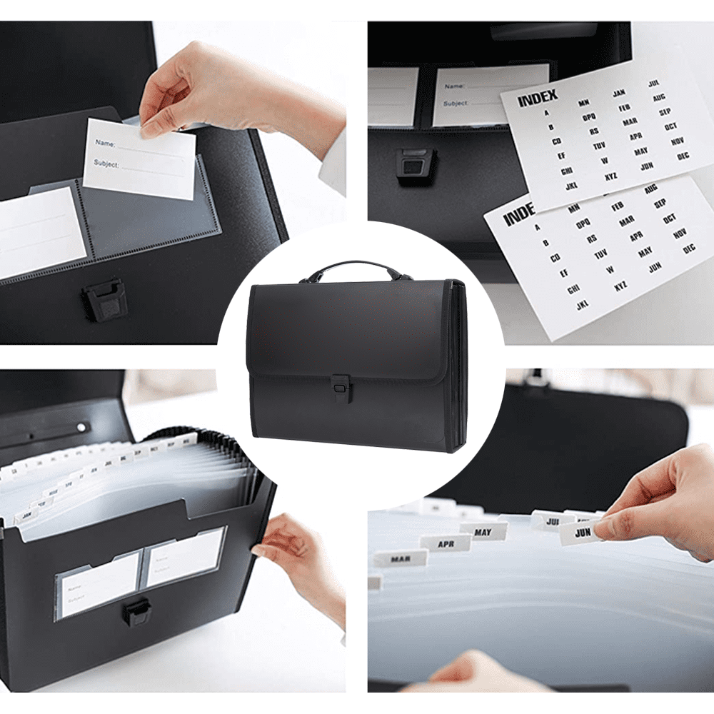 26 Pockets Expanding File Accordion Folder with Handle Expandable Large Plastic File Folder