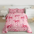 thumbnail image 2 of Manfei Christmas Candy Kids Full Size Comforter Sets, Dreamy Princess Ribbon Bow Bedding Comforter Set, Merry Christmas Reversible Bedding Sets, Luxury Bedroom Decor, 3 Pieces, 2 of 8