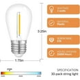 thumbnail image 2 of 30-Pack Outdoor String Light Bulbs, Waterproof S14 Replacement Bulb, E26 Base Warm White, 2 of 5