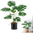 thumbnail image 2 of Artificial Monstera Plant with Tree Trunk, 9-Head Realistic Faux Plant, 1 Black Flower Pot, No Maintenance Fake Green Plants for Home Office Indoor Decor, Easy Assembly, 2 of 9