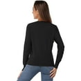 thumbnail image 3 of 1pcs round neck long sleeve soft knitted cardigan--Black, 3 of 5
