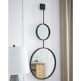 thumbnail image 1 of Signature Design by Ashley Brewer Modern Minimalist Round Accent Mirror, Black, 1 of 5
