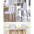thumbnail image 5 of Purple Plaid Bar Stool Covers Set of 4, Spring Summer Farmhouse Buffalo Checkered Stretch Washable Bar Chair Covers with Backs, Removable Pub Counter Height Chair Cover for Kitchen Dining Room Cafe, 5 of 7