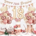 thumbnail image 7 of 18th Birthday Decorations for Girls, Retro Pink Balloons, 18th Birthday Banner, Triangle Flag Banner, 18th Birthday Balloons, Rose Gold White Sand Nude Balloon Set, 7 of 7