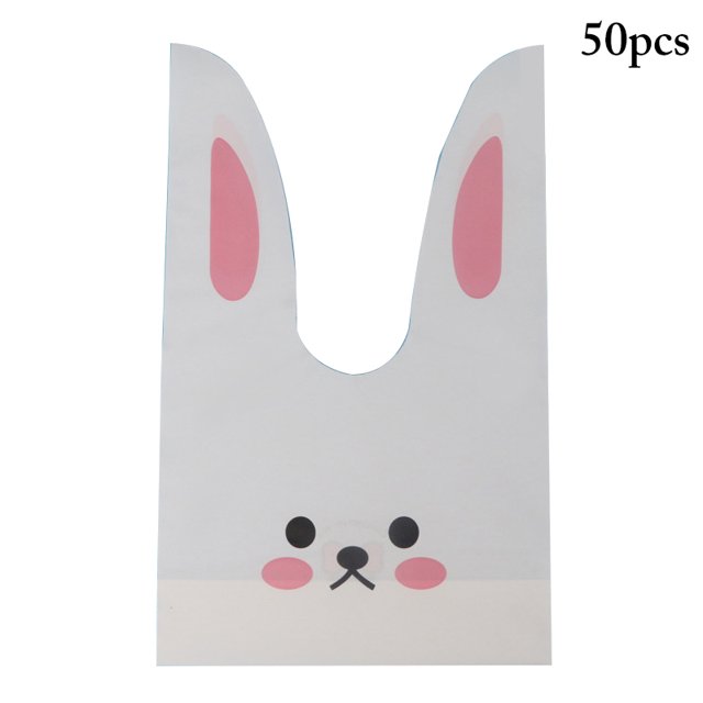 Coofit 50PCS Candy Bag Rabbit Ears Design Treat Bag Party Favor Bag for Cookies Candy