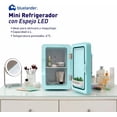 thumbnail image 2 of Mini Refrigerador Bluelander con Espejo LED, Capacidad de 4L, Estante Extraíble, Azul, 2 of 5